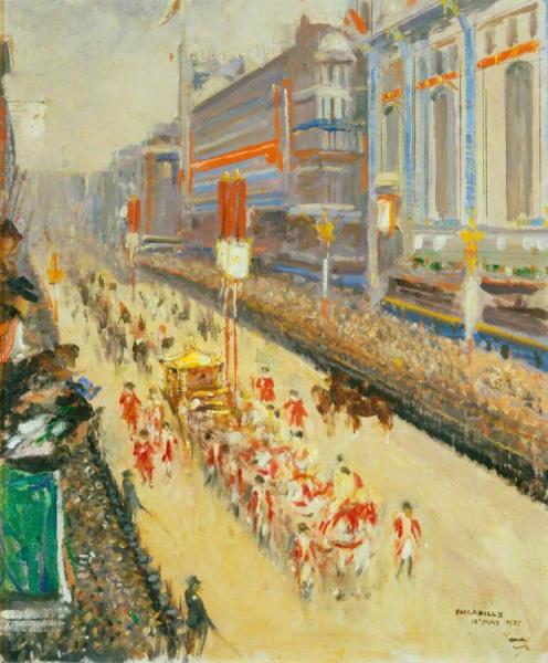 Coronation Procession, Piccadilly, 12 May 1937 by Sir John Lavery