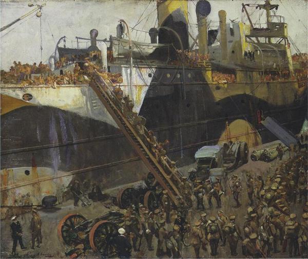 Embarking On The Western Front by Sir John Lavery