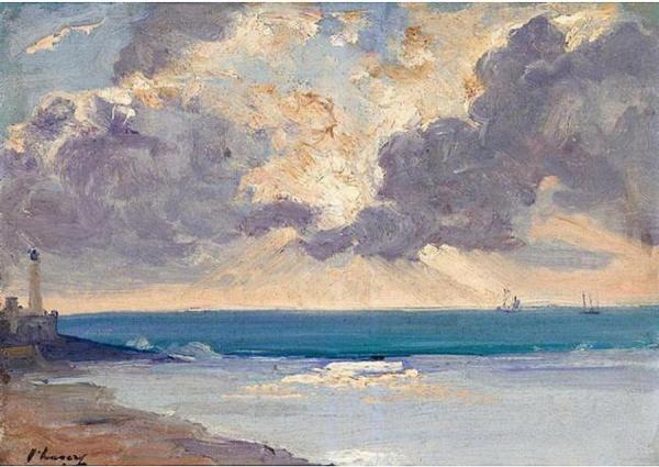 Evening At The Bar, Entrance To The Harbor by Sir John Lavery