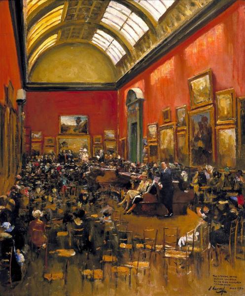 King George V, Accompanied By Queen Mary, At The Opening Of The Modern Foreign And Sargent Galleries by Sir John Lavery