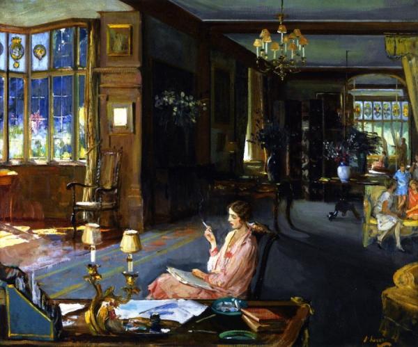 Mary Borden And Her Family At Bisham Abbey by Sir John Lavery