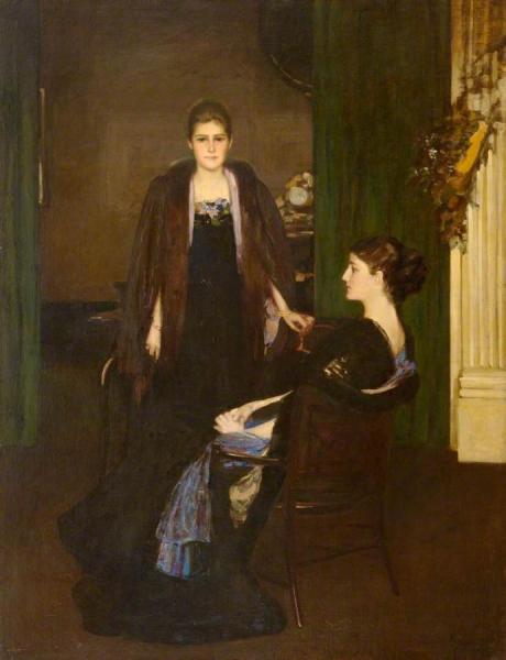 Miss Esther Joanna Marie Mclaren And Mrs Katherine Oliver, Née Mclaren by Sir John Lavery