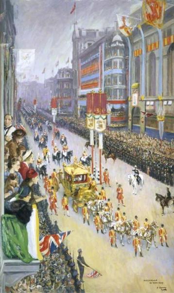 Piccadilly, London, 12 May 1937 by Sir John Lavery