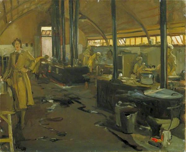 Queen Mary's Army Auxiliary Corps Cookhouse, Rouxmesnil by Sir John Lavery