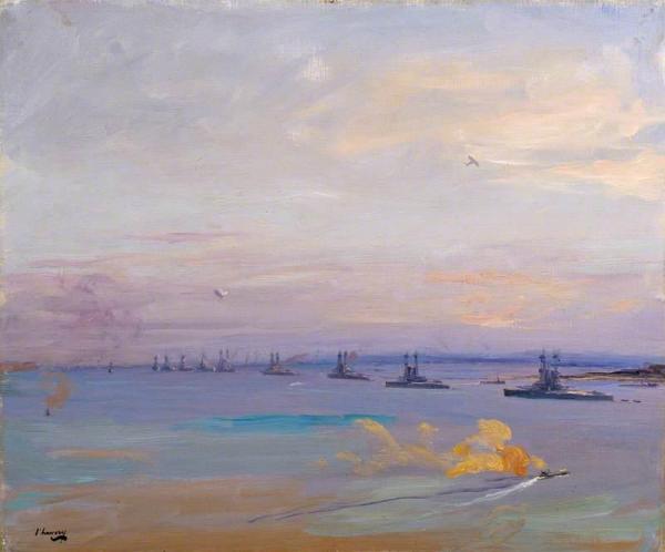 The American Battle Squadron In The Firth Of Forth by Sir John Lavery