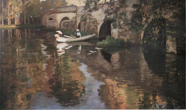Sir John Lavery The Bridge At Grez