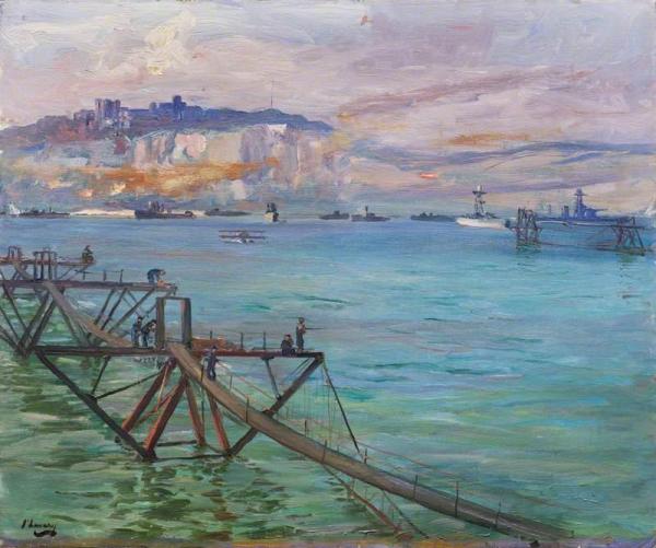 The Entrance, Dover Harbour, 1918: by Sir John Lavery