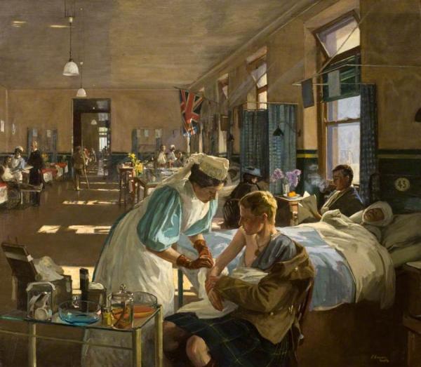The First Wounded, London Hospital, August 1914 by Sir John Lavery Oil Painting Reproductions