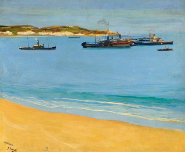 The Harbour At St Jean De Luz, France: Early Morning by Sir John Lavery