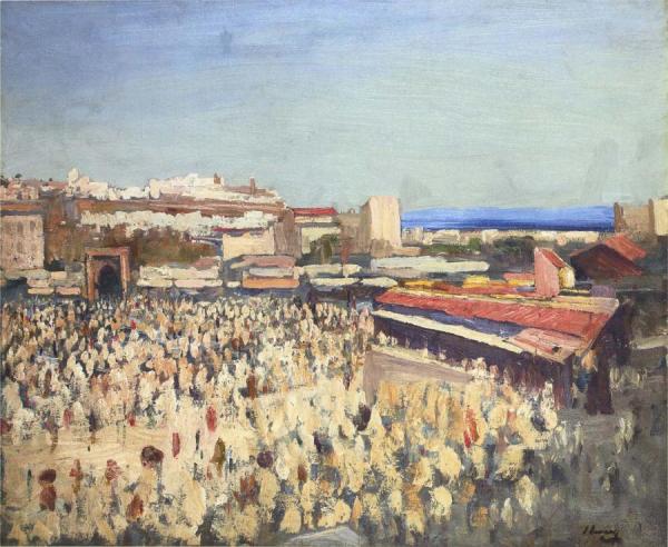 The Market Place, Tangier by Sir John Lavery Oil Painting Reproductions