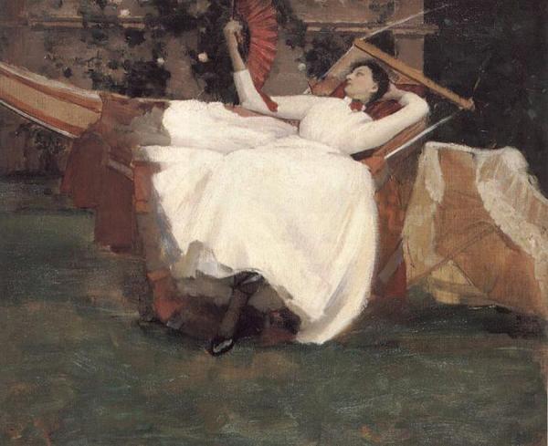 The Red Fan by Sir John Lavery