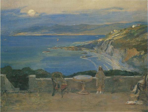 The Rising Moon, Tangier Bay by Sir John Lavery