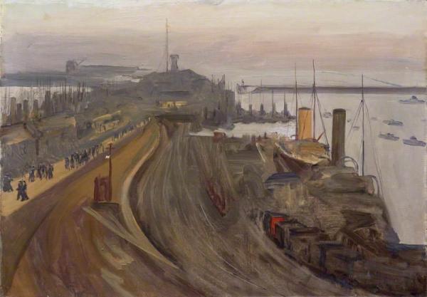 Twilight, The Naval Base, Granton by Sir John Lavery