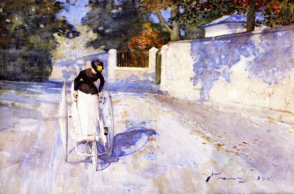 Woman On A Safty Tricycle by Sir John Lavery