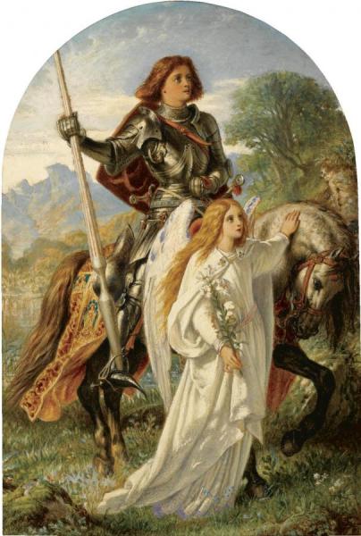 Sir Galahad And The Angel by Sir Joseph Noel Paton Oil Painting Reproductions