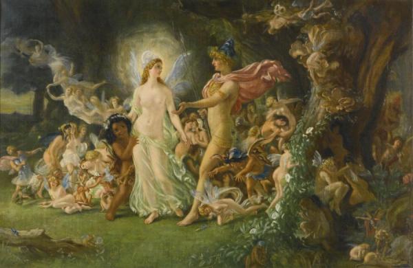 Study For The Quarrel Of Oberon And Titania by Sir Joseph Noel Paton
