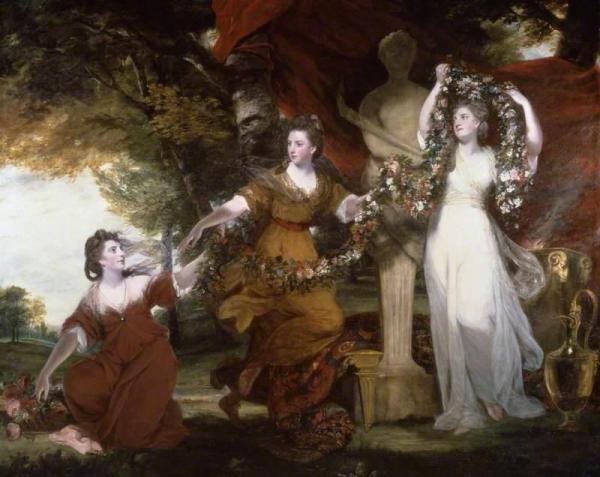 Three Ladies Adorning A Term Of Hymen by Sir Joshua Reynolds