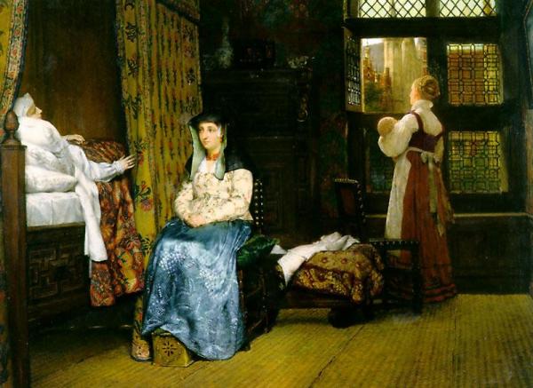 A Birth Chamber, Seventeenth Century by Sir Lawrence Alma-tadema