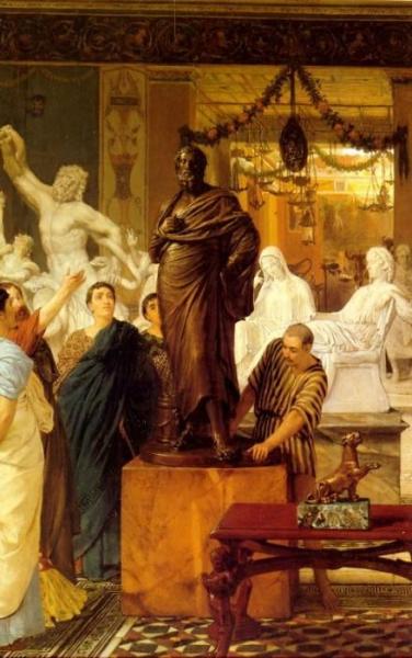 A Sculpture Gallery In Rome At The Time Of Agrippa by Sir Lawrence Alma-tadema