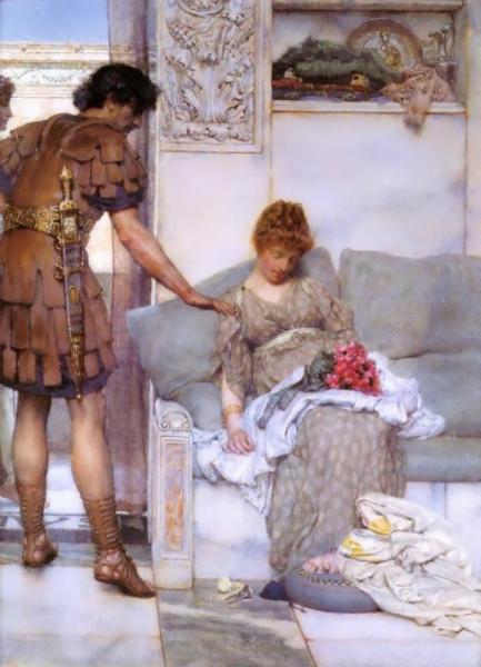 A Silent Greeting by Sir Lawrence Alma-tadema