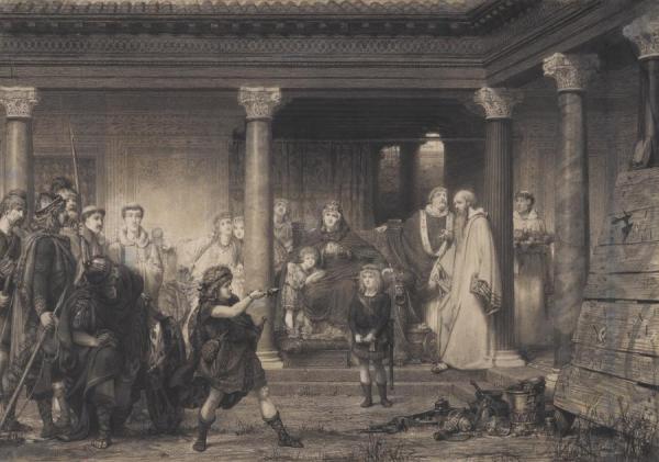 Education Of The Children Of Clovis(study) by Sir Lawrence Alma-tadema