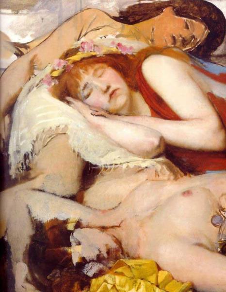Exhausted Maenides After The Dance by Sir Lawrence Alma-tadema