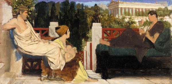 Figures On The Terrace By The Acropolis by Sir Lawrence Alma-tadema