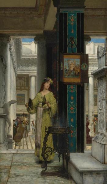 In The Temple by Sir Lawrence Alma-tadema