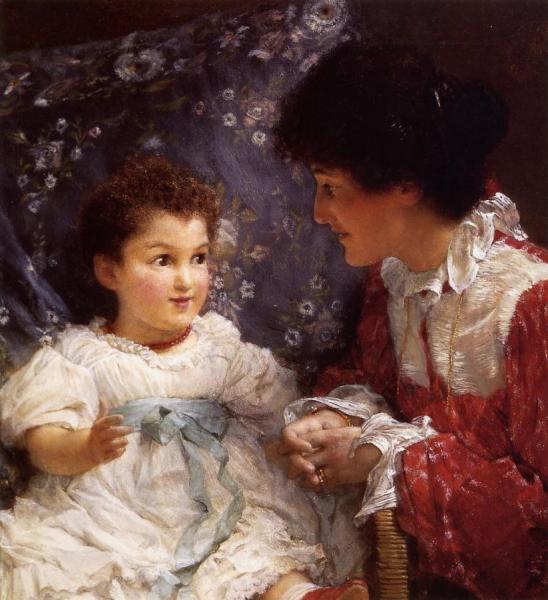 Mrs. George Lewis And Her Daughter Elizabeth by Sir Lawrence Alma-tadema