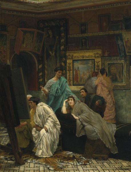 The Collector Of Pictures At The Time Of Augustus by Sir Lawrence Alma-tadema