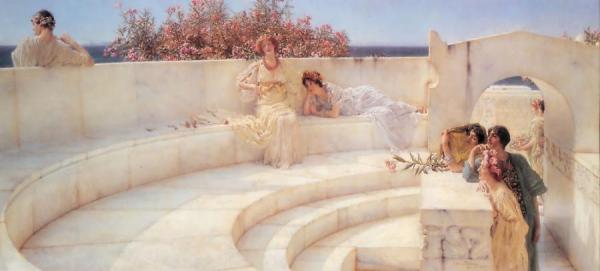 Under The Roof Of Blue Ionian Weather by Sir Lawrence Alma-tadema
