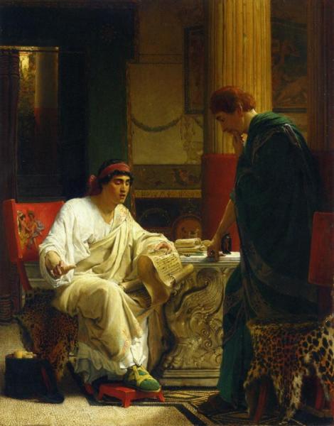 Vespasian Hearing From One Of His Generals Of The Taking Of Jerusalem By Titus by Sir Lawrence Alma-tadema