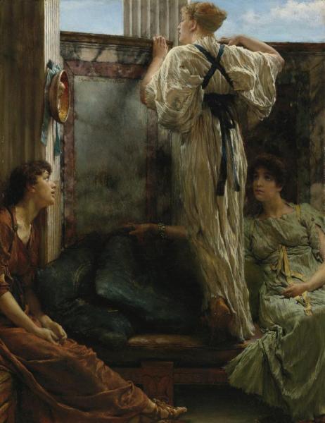 Who Is It? by Sir Lawrence Alma-tadema