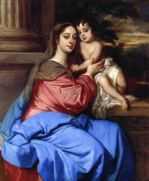 Portrait Of Barbara Villiers, Countess Of Castelmaine, Later Duchess Of Cleveland, With Her Son, Charles Fitzroy, Later Duke Of Cleveland And Southampton by Sir Peter Lely
