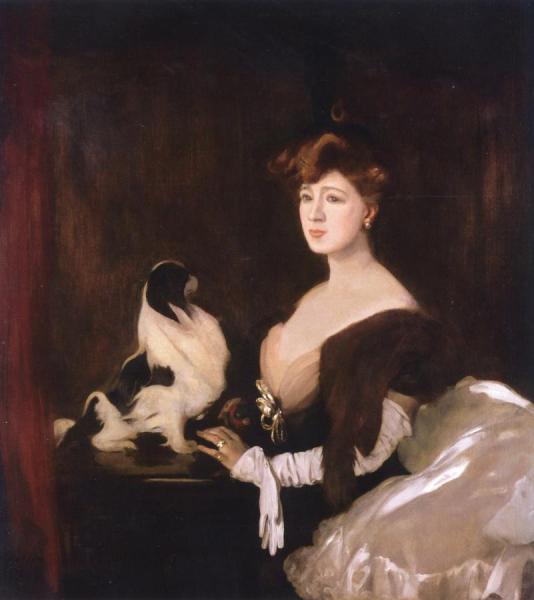 Sir William Nicholson Marie Tempest With Koko, A Japanese Chin