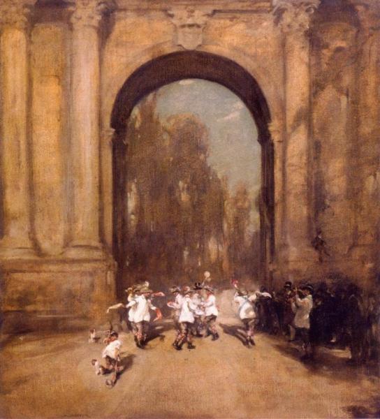 Sir William Nicholson Morris Dancers At Blenheim Gate