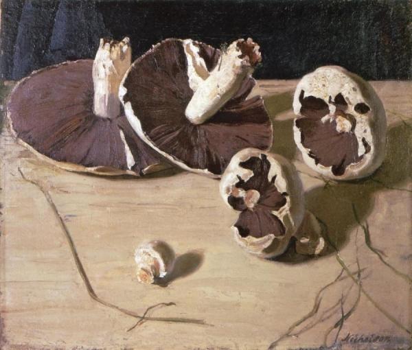 Mushrooms On The Table by Sir William Nicholson