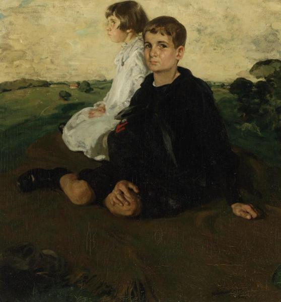 Portrait Of The Children Of General John A. Logan by Sir William Nicholson