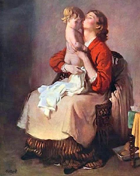 Lady Orpen And Child by Sir William Orpen