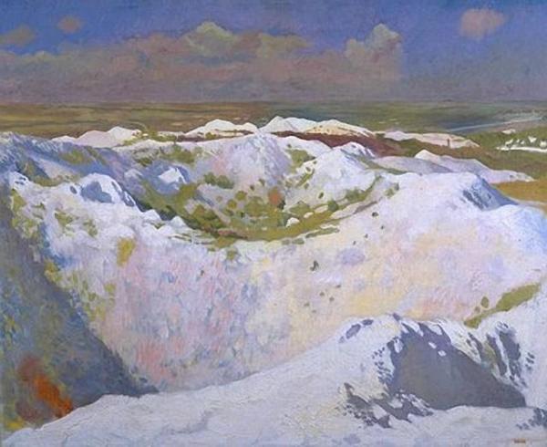 Mines And The Bapaume Road, La Boisselle by Sir William Orpen