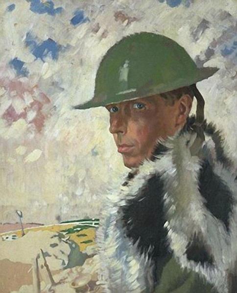 Self Portrait In Helmet by Sir William Orpen