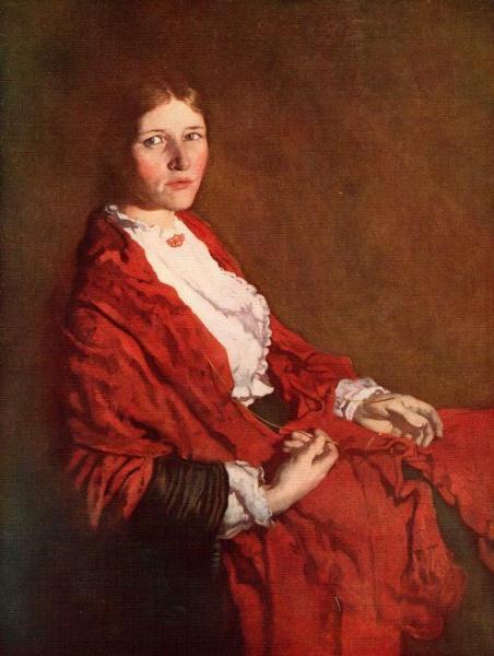 The Red Scarf by Sir William Orpen