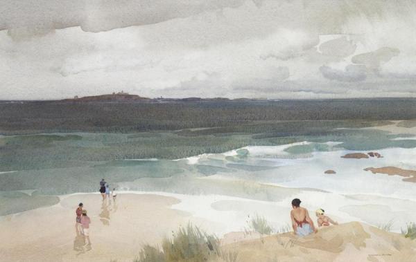 A Clear Beach By The Farnes by Sir William Russell Flint Oil Painting Reproductions