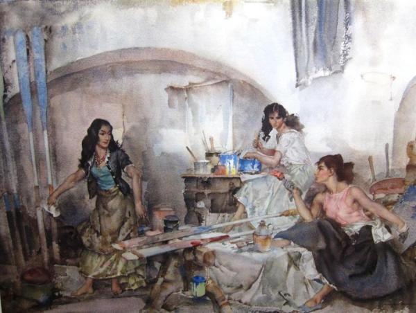 A Question Of Colour by Sir William Russell Flint