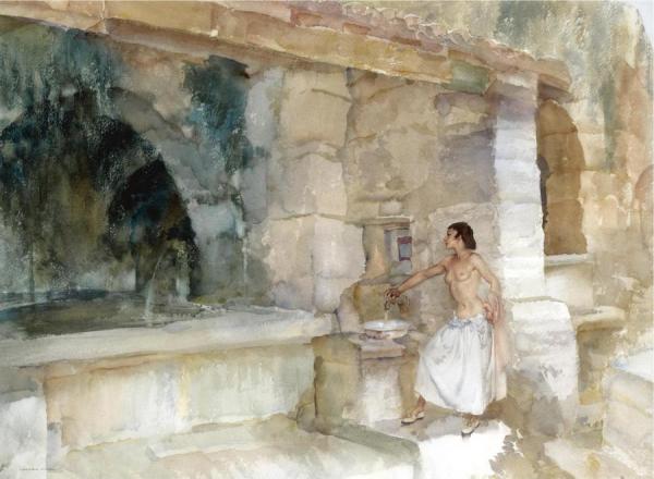 Antoinette's Grotto, Autichamp by Sir William Russell Flint Oil Painting Reproductions