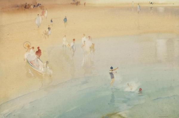 Bathers On The Seashore by Sir William Russell Flint