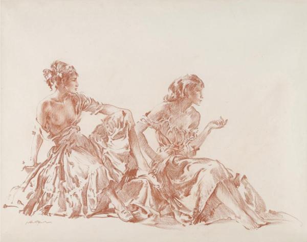 Cecilia And Joanna by Sir William Russell Flint
