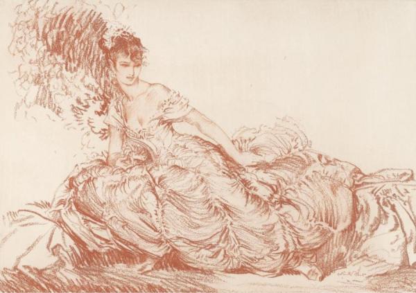 Cecilia In Her Balldress by Sir William Russell Flint