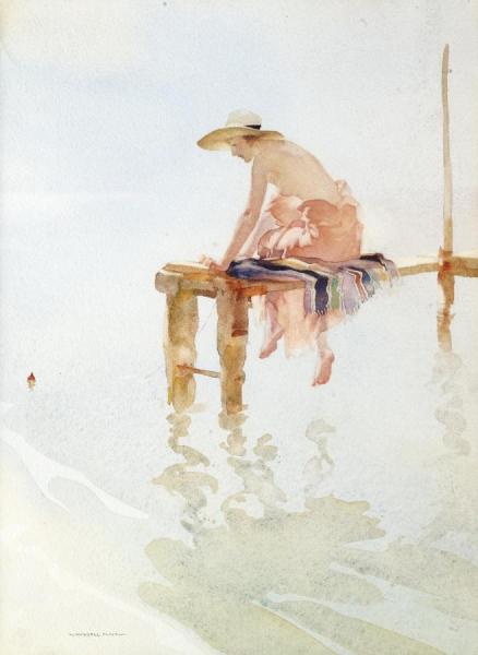Clarrisa Fishing by Sir William Russell Flint