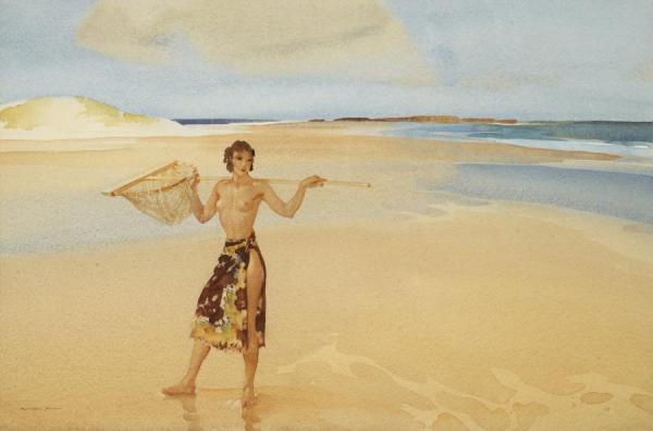 Eve With Her Net (the Shrimper) by Sir William Russell Flint